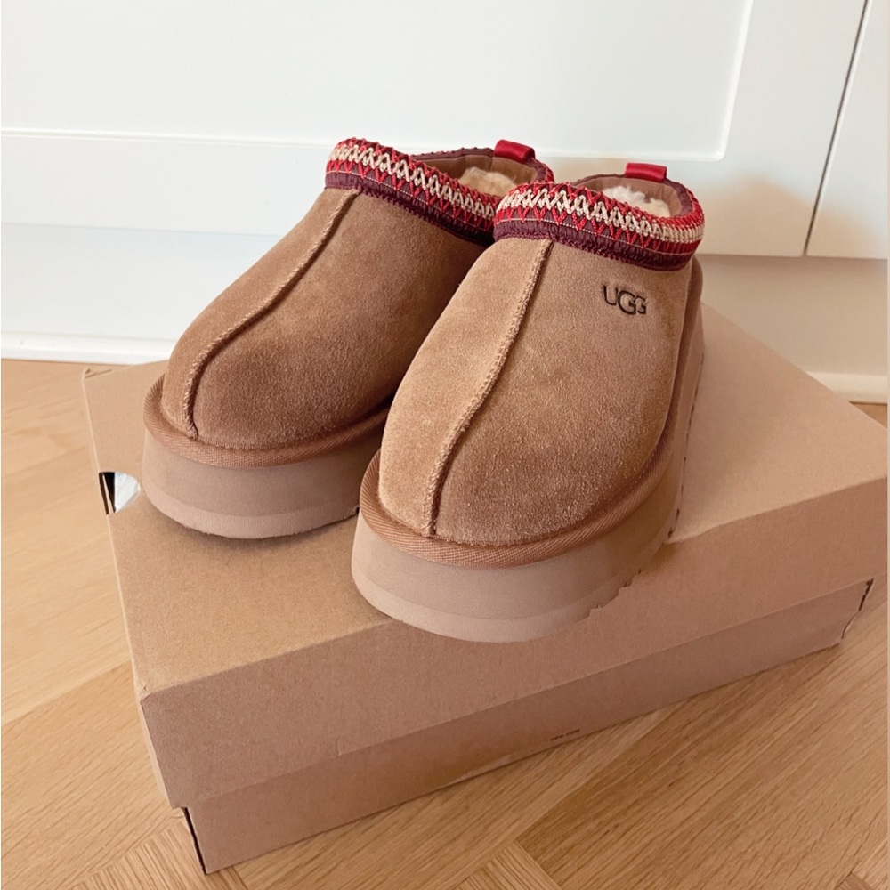 BNIB Sold Out!  Ugg Australia Tazz Platform Slippers Chestnut Size 8